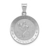 Lex & Lu 14k White Gold Polished & Satin St. Christopher Medal Pendant LAL89079 - Lex & Lu