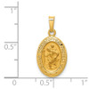 Lex & Lu 14k Yellow Gold Polished & Satin St. Christopher Medal Pendant LAL89081 - 3 - Lex & Lu
