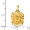 Lex & Lu 14k Yellow Gold & Satin St. Michael Badge Medal Pendant LAL89092 - 3 - Lex & Lu