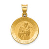 Lex & Lu 14k Yellow Gold & Satin St. Francis of Assisi Medal Pendant LAL89104 - Lex & Lu