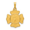 Lex & Lu 14k Yellow Gold Polished and Satin St. Florian Badge Medal Pendant - Lex & Lu