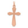 Lex & Lu 14k Rose Gold Textured, Brushed and Polished Passion Cross Pendant - 4 - Lex & Lu