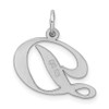 Lex & Lu Sterling Silver Medium Fancy Script Initial D Charm - 3 - Lex & Lu