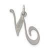 Lex & Lu Sterling Silver Medium Fancy Script Initial N Charm - 4 - Lex & Lu