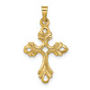 Lex & Lu 14k Yellow Gold Polished Fleur De Lis Cross Pendant LAL89251 - Lex & Lu