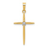 Lex & Lu 14k Yellow Gold Diamond Polished Passion Cross Pendant - Lex & Lu