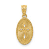 Lex & Lu 14k Yellow Gold Polished Small Cross Medal Pendant - Lex & Lu