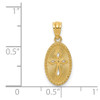 Lex & Lu 14k Yellow Gold Polished Small Cross Medal Pendant - 4 - Lex & Lu