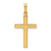 Lex & Lu 14k Yellow Gold Hollow Cross Pendant LAL89317 - Lex & Lu