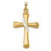 Lex & Lu 14k Two-tone Gold Hollow Cross Pendant LAL89329 - Lex & Lu