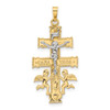 Lex & Lu 14k Two-tone Gold Cara Vaca Crucifix Pendant LAL89333 - Lex & Lu