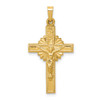 Lex & Lu 14k Yellow Gold INRI Hollow Crucifix Pendant LAL89336 - Lex & Lu