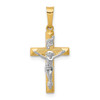 Lex & Lu 14k Two-tone Gold INRI Hollow Crucifix Pendant LAL89350 - Lex & Lu