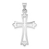 Lex & Lu 14k White Gold Budded Cross Pendant LAL89439 - Lex & Lu