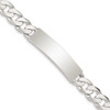 Lex & Lu Sterling Silver Polished Engravable Patterned Curb Link ID Bracelet 8'' - Lex & Lu