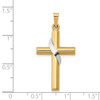 Lex & Lu 14k Two-tone Gold Hollow Cross Charm LAL89492 - 3 - Lex & Lu