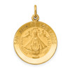 Lex & Lu 14k Yellow Gold Our Lady of San Juan Medal Pendant - Lex & Lu