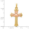 Lex & Lu 14k Rose Gold Claddagh Cross Pendant LAL89560 - 3 - Lex & Lu