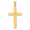 Lex & Lu 14k Yellow Gold Polished .02ct. Diamond Cross Pendant LAL89585 - Lex & Lu