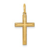 Lex & Lu 14k Yellow Gold Laser Designed Cross Charm LAL89670 - Lex & Lu