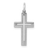 Lex & Lu 14k White Gold Laser Designed Cross Pendant LAL89674 - Lex & Lu