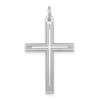 Lex & Lu 14k White Gold Laser Designed Cross Pendant LAL89676 - Lex & Lu