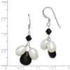 Lex & Lu Sterling Silver Onyx/FW Cultured White Pearl/Black Crystal Earrings - 4 - Lex & Lu