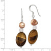 Lex & Lu Sterling Silver Rock Quartz/Tiger's Eye/FW Cultured Pearl Earrings - 4 - Lex & Lu