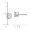 Lex & Lu Sterling Silver 6mm Round 4 Prong CZ Stud Earrings LAL8987 - 4 - Lex & Lu