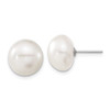 Lex & Lu 14k White Gold 11-12mm Button FW Cultured Pearl Stud Earrings - Lex & Lu