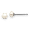 Lex & Lu 14k White Gold 3-4mm Button FW Cultured Pearl Stud Earrings - Lex & Lu