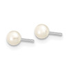 Lex & Lu 14k White Gold 3-4mm Button FW Cultured Pearl Stud Earrings - 2 - Lex & Lu