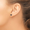 Lex & Lu 14k White Gold 7-8mm Black Button FW Cultured Pearl Stud Earrings - 3 - Lex & Lu
