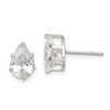 Lex & Lu Sterling Silver 9x6 Pear CZ Stud Earrings - Lex & Lu