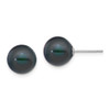 Lex & Lu 14k White Gold 9-10mm Black Round FW Cultured Pearl Stud Earrings - Lex & Lu