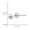 Lex & Lu 14k White Gold Polished 5mm Ball Post Earrings - 4 - Lex & Lu