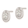 Lex & Lu Sterling Silver CZ Pave Oval Post Earrings - 2 - Lex & Lu