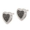 Lex & Lu Sterling Silver Black Rhodium Plated & Black CZ Heart Post Earrings - 2 - Lex & Lu