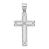 Lex & Lu 14k White Gold Solid Cross Pendant LAL90308 - Lex & Lu