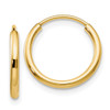 Lex & Lu 14k Yellow Gold 1.5mm Polished Round Endless Hoop Earrings LAL90351 - Lex & Lu
