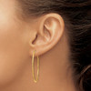 Lex & Lu 14k Yellow Gold 1.5mm Satin D/C Endless Hoop Earrings LAL90364 - 3 - Lex & Lu