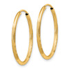 Lex & Lu 14k Yellow Gold 1.5mm Satin D/C Endless Hoop Earrings LAL90366 - 2 - Lex & Lu