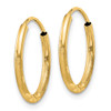 Lex & Lu 14k Yellow Gold 1.5mm Satin D/C Endless Hoop Earrings LAL90368 - 2 - Lex & Lu