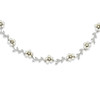 Lex & Lu Sterling Silver Pearl and CZ Floral Necklace 16'' - 2 - Lex & Lu
