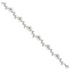 Lex & Lu Sterling Silver Pearl and CZ Floral Bracelet 7'' - 3 - Lex & Lu