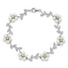 Lex & Lu Sterling Silver Pearl and CZ Floral Bracelet 7'' - 4 - Lex & Lu