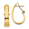 Lex & Lu 14k Yellow Gold Polished J-Hoop Click-in Back Post Earrings - Lex & Lu