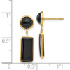 Lex & Lu 14k Yellow Gold Onyx Rectangle Dangle Post Earrings - 4 - Lex & Lu