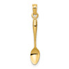 Lex & Lu 14k Yellow Gold 3-D Table Spoon Pendant - Lex & Lu