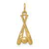 Lex & Lu 14k Yellow Gold Baseball Bats & Ball Pendant - Lex & Lu